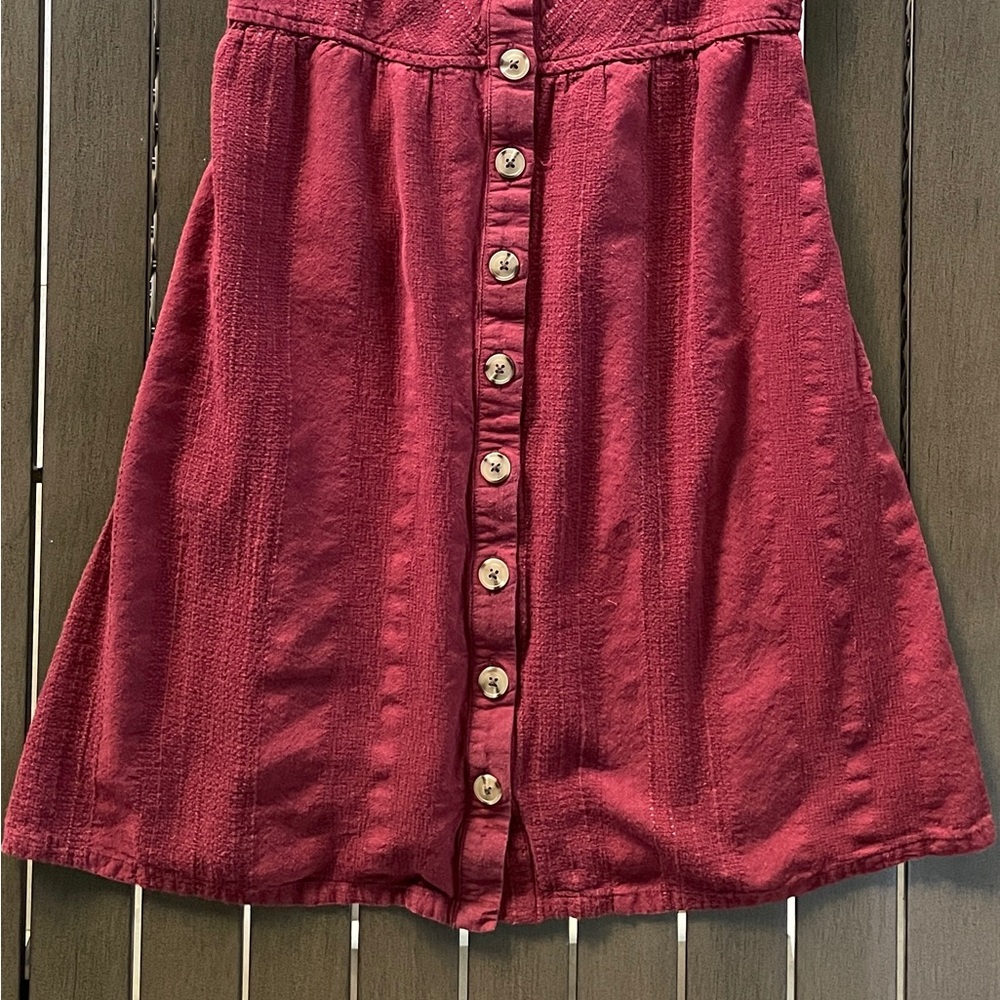 Universal Thread Front Button Rayon Linen Midi Su… - image 8